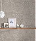 Miniatyrbild 6 av 6: Non woven-tapet ornament Profhome 305452-GU lätt texturerad matt färg brons brun 5,23 m2