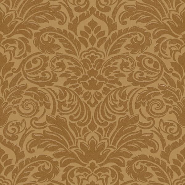 Non woven-tapet ornament Profhome 305454-GU lätt texturerad matt färg guld 5,23 m2