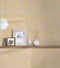 Miniatyrbild 7 av 8: Textiltapet ornament Profhome 306582-GU texturerad glansigt mönster matt bakgrund färg guld beige 5,33 m2