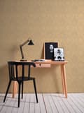 Miniatyrbild 5 av 8: Textiltapet ornament Profhome 306584-GU texturerad glansigt mönster matt bakgrund färg guld beige 5,33 m2
