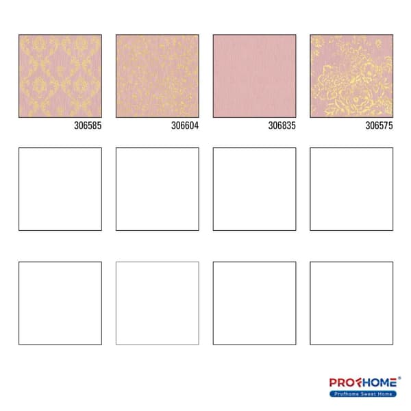 Textiltapet ornament Profhome 306585-GU texturerad glansigt mönster matt bakgrund färg guld rosa 5,33 m2