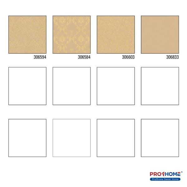 Textiltapet ornament Profhome 306594-GU texturerad glansigt mönster matt bakgrund färg guld beige 5,33 m2