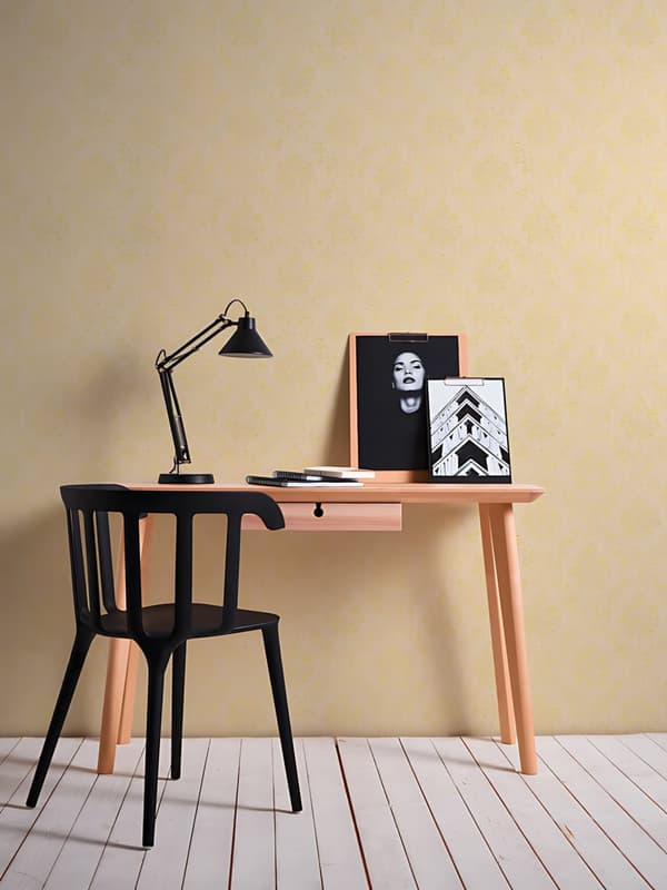 Tekstiilitapetti ornamentti Profhome 306623-GU rakenteellinen kiiltävä kuvio matta tausta färg kerma kulta 5,33 m2