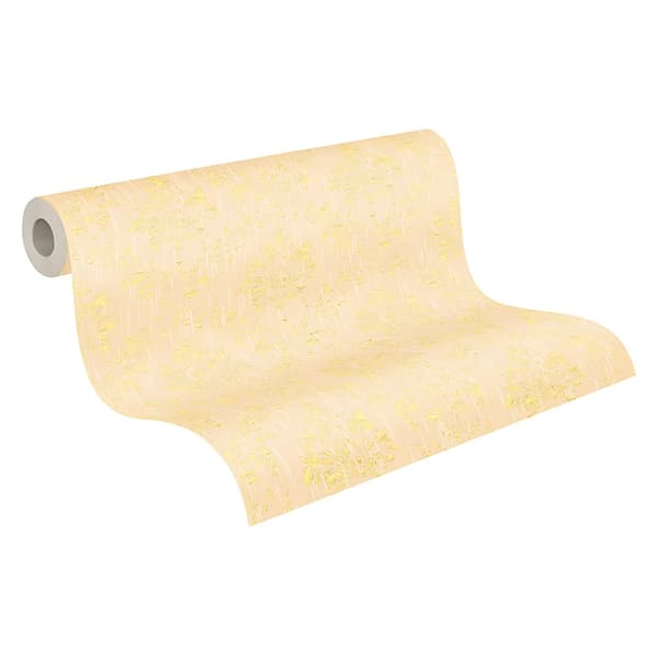 Tekstiilitapetti ornamentti Profhome 306623-GU rakenteellinen kiiltävä kuvio matta tausta färg kerma kulta 5,33 m2