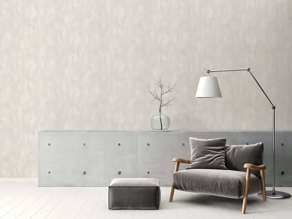 Non woven-tapet uni kulör Profhome 306941-GU lätt texturerad matt färg grå vit 5,33 m2