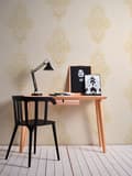 Miniatyrbild 5 av 7: Textiltapet ornament Profhome 319452-GU lätt texturerad matt färg grädde guld 5,33 m2