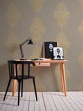 Miniatyrbild 5 av 7: Textiltapet ornament Profhome 319453-GU lätt texturerad matt färg beige guld 5,33 m2