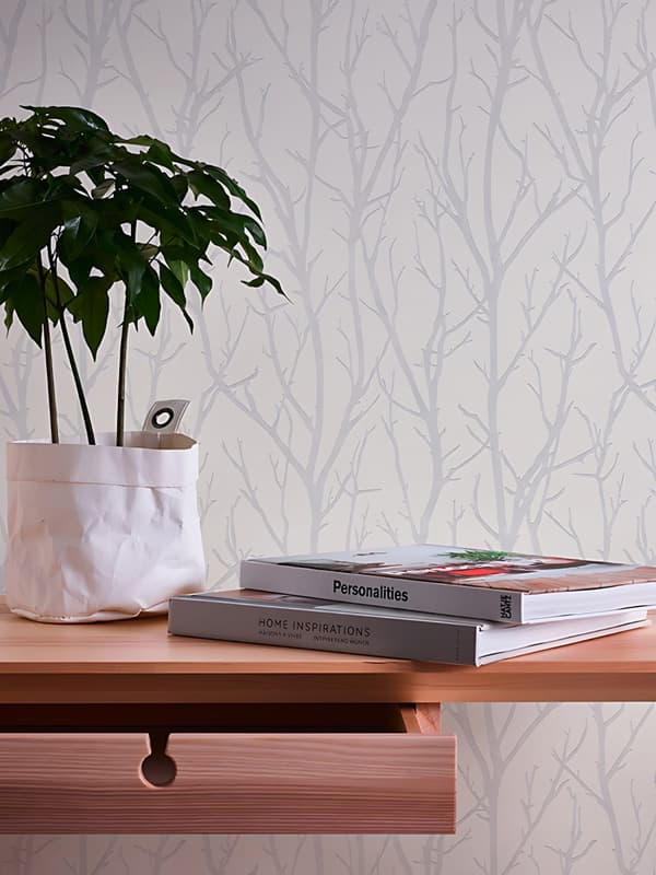 Övermålningsbar tapet grafisk Profhome 321015-GU texturerad matt färg vit 5,33 m2
