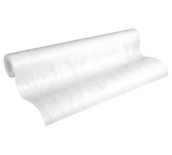 Övermålningsbar tapet grafisk Profhome 321114-GU texturerad matt färg vit 26,5 m2