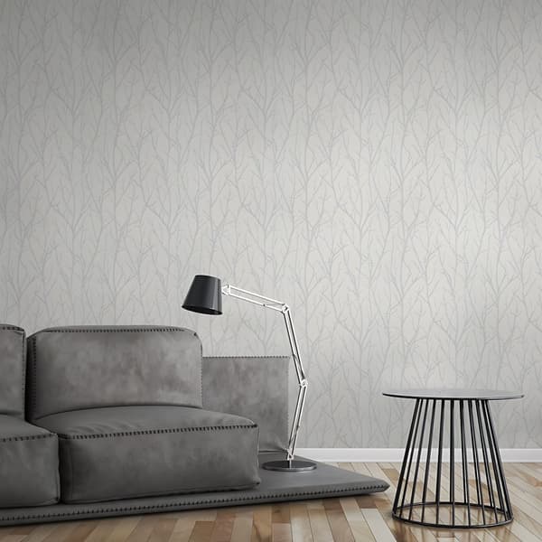 Övermålningsbar tapet grafisk Profhome 321114-GU texturerad matt färg vit 26,5 m2