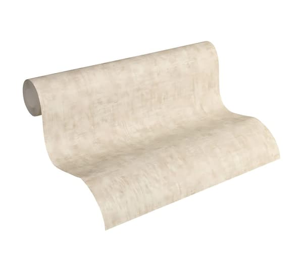 Ikke-vævet tapet ensfarvet Profhome 322613-gu lidt tekstureret blank mønster mat baggrund färg fløde beige 5,33 m2