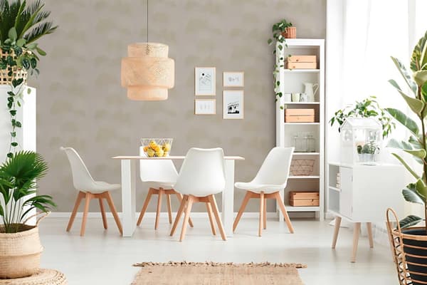 Ikke-vævet tapet blomster Profhome 322655-gu lidt tekstureret metalliske højdepunkter färg beige cappuccino bronze 5,33 m2
