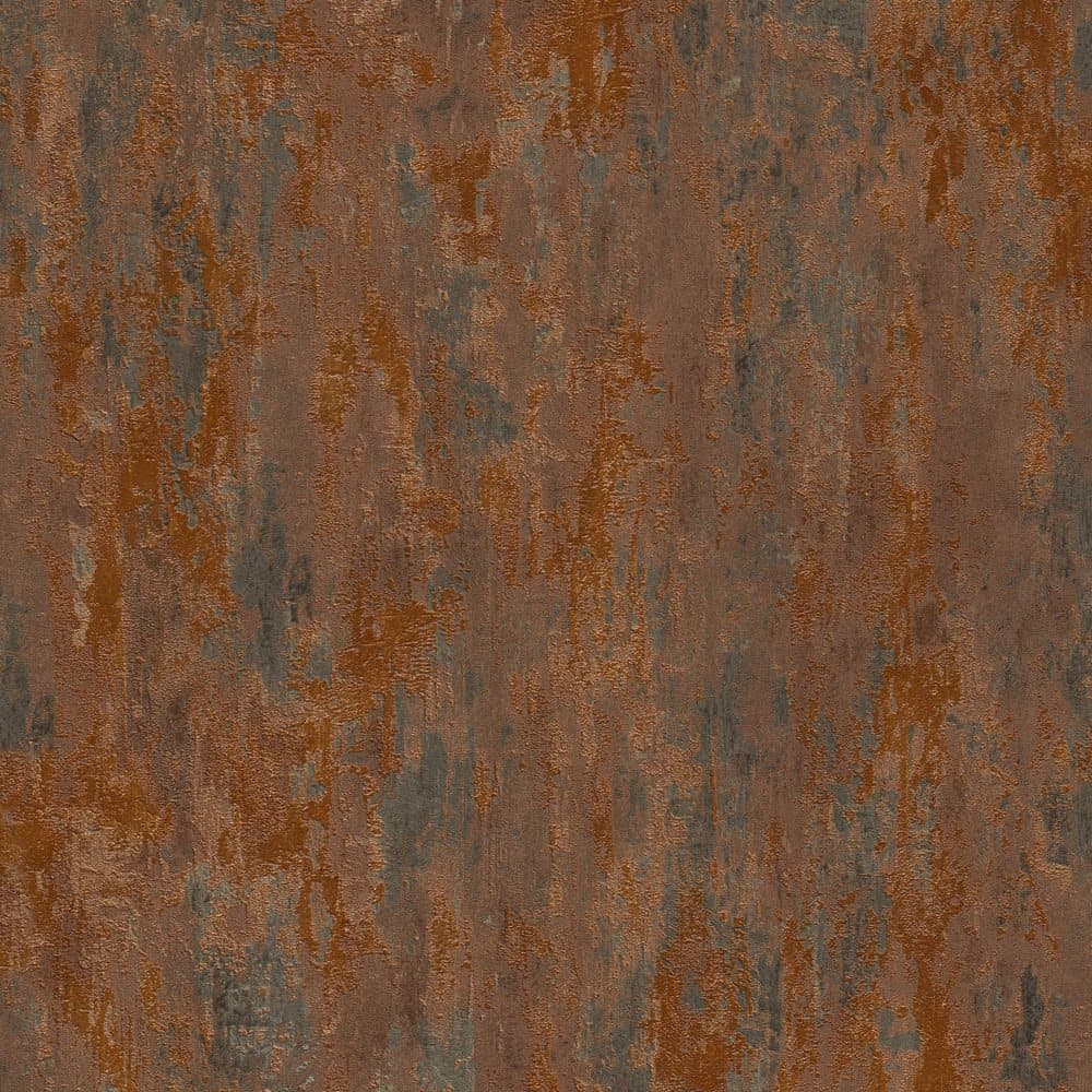 Non woven-tapet uni kulör Profhome 326511-GU lätt texturerad glansigt färg orange koppar brun 5,33 m2