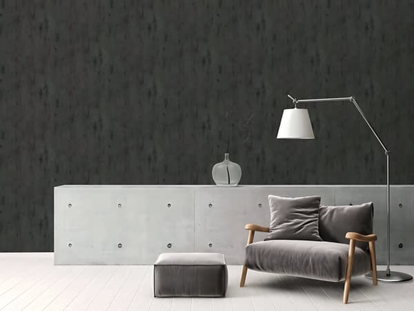 Non woven-tapet uni kulör Profhome 326515-GU lätt texturerad glansigt färg svart silver grå 5,33 m2