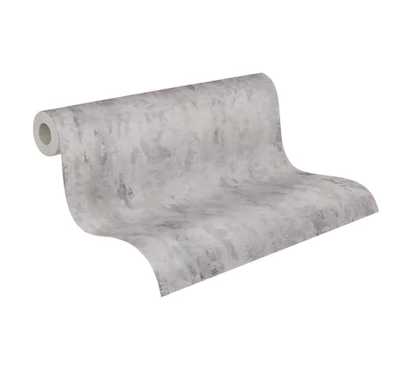 Non woven-tapet uni kulör Profhome 326516-GU lätt texturerad glansigt färg grå silver 5,33 m2