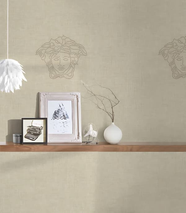 Non woven-tapet abstrakt Profhome 329502-GU texturerad pärlemorskimrande effekt färg grädde guld 2,31 m2