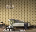 Miniatyrbild 4 av 6: Non woven-tapet ränder Profhome 330841-GU lätt texturerad matt färg guld svart svart 5,33 m2