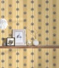 Miniatyrbild 5 av 6: Non woven-tapet ränder Profhome 330841-GU lätt texturerad matt färg guld svart svart 5,33 m2