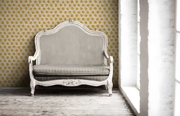 Ikke-vævet tapet geometriske Profhome 333273-gu glat mat färg gylden beige 5,33 m2