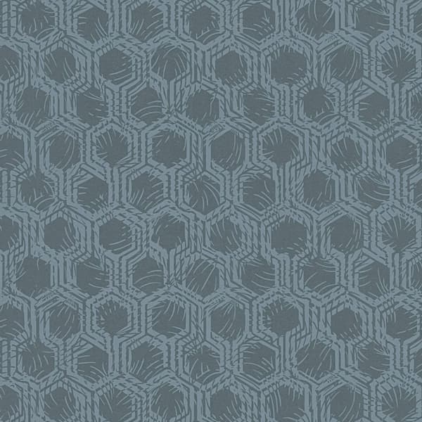 Non woven-tapet geometrisk Profhome 333274-GU slät matt färg silver blå 5,33 m2