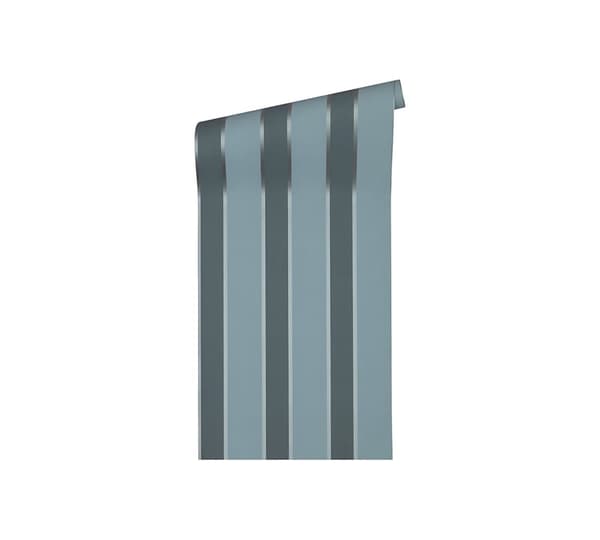 Non woven-tapet traditionell Profhome 333293-GU slät matt färg silver blå 5,33 m2