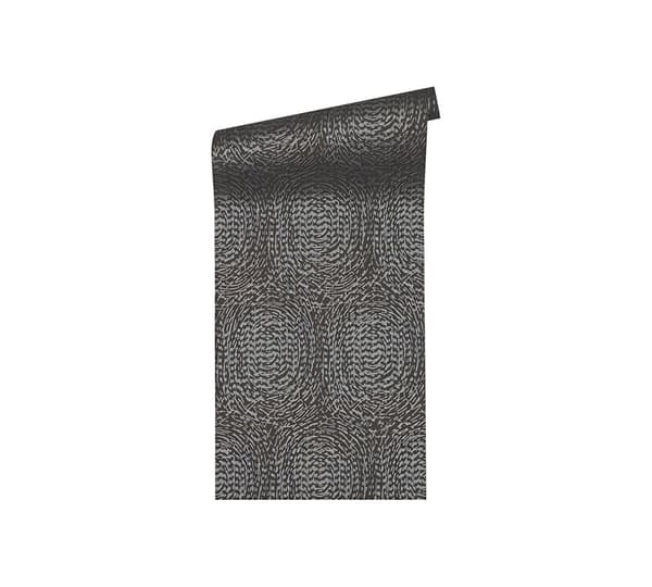 Non woven-tapet abstrakt Profhome 333734-GU slät matt färg svart silver 5,33 m2