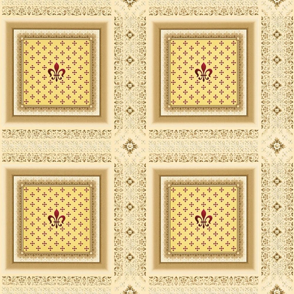 Non woven-tapet ornament Profhome 335411-GU lätt texturerad matt färg beige röd brun 5,33 m2