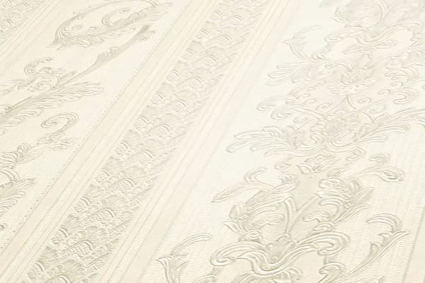 Non woven-tapet ränder Profhome 335471-GU lätt texturerad matt färg grädde grå silver 5,33 m2