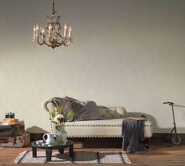 Non woven-tapet ornament Profhome 335801-GU lätt texturerad matt färg grädde silver 5,23 m2