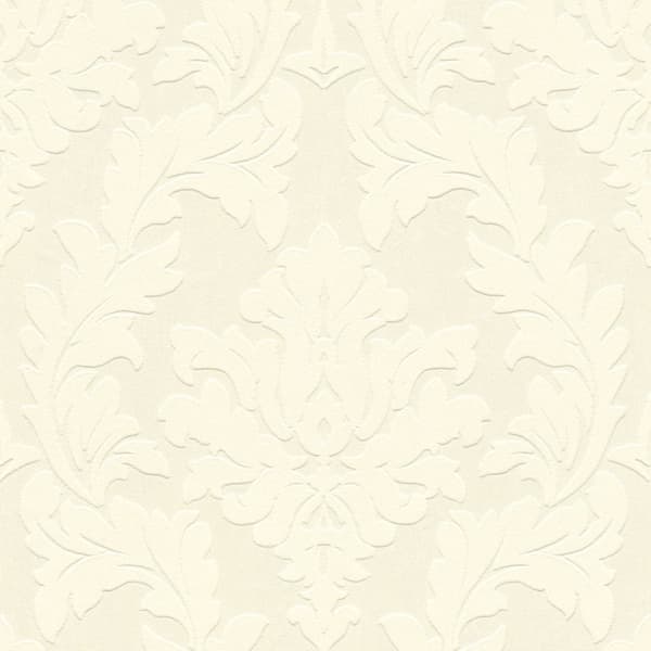 Non woven-tapet ornament Profhome 335801-GU lätt texturerad matt färg grädde silver 5,23 m2