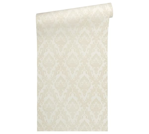 Non woven-tapet ornament Profhome 335822-GU lätt texturerad matt färg grädde 5,23 m2