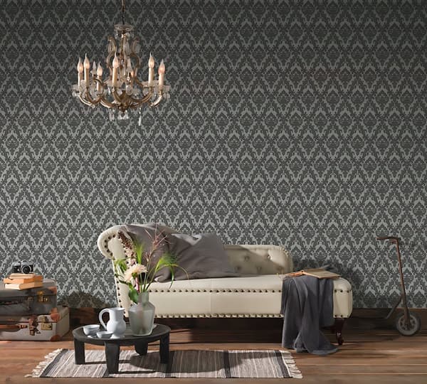 Kuitutapetti ornamentti Profhome 335823-GU hieman rakenteellinen matta färg harmaa 5,23 m2