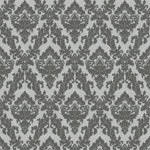 Non woven-tapet ornament Profhome 335823-GU lätt texturerad matt färg grå 5,23 m2