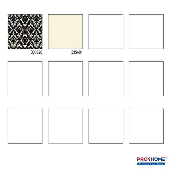 Ikke-vævet tapet ornament Profhome 335826-gu lidt tekstureret mat färg sort creme 5,23 m2
