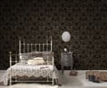 Miniatyrbild 4 av 7: Non woven-tapet ornament Profhome 335834-GU lätt texturerad matt färg svart 5,23 m2