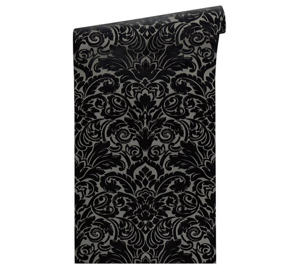 Non woven-tapet ornament Profhome 335836-GU lätt texturerad matt färg röd svart 5,23 m2