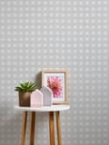 Miniatyrbild 4 av 6: Övermålningsbar tapet geometrisk Profhome 338310-GU texturerad matt färg vit 5,33 m2