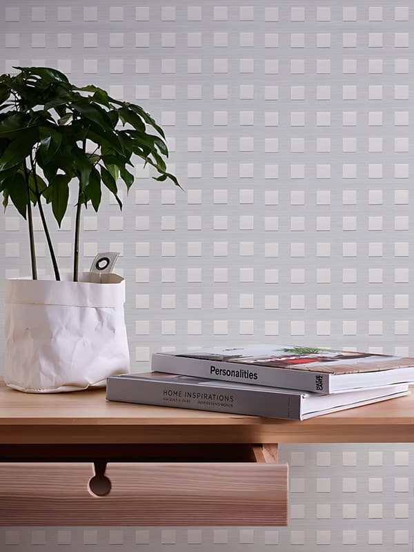 Övermålningsbar tapet geometrisk Profhome 338310-GU texturerad matt färg vit 5,33 m2