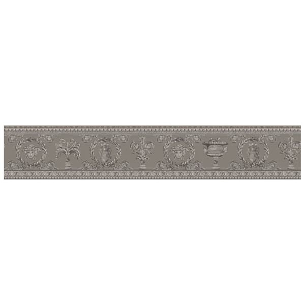 Tapetbort barok Profhome 343053-gu lidt tekstureret mat färg sølv grå beige 0,45 m2