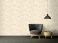 Miniatyrbild 4 av 6: Non woven-tapet Blommig Profhome 343253-GU lätt texturerad glittrande mönster matt bakgrund färg gul guld grädde 7,04 m2