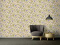 Miniatyrbild 4 av 6: Non woven-tapet Blommig Profhome 343256-GU lätt texturerad glittrande mönster matt bakgrund färg blå guld rosa 7,04 m2