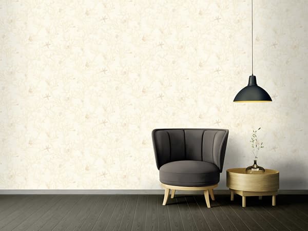 Non woven-tapet natur Profhome 344961-GU lätt texturerad glansigt mönster matt bakgrund färg beige guld grädde 7,04 m2