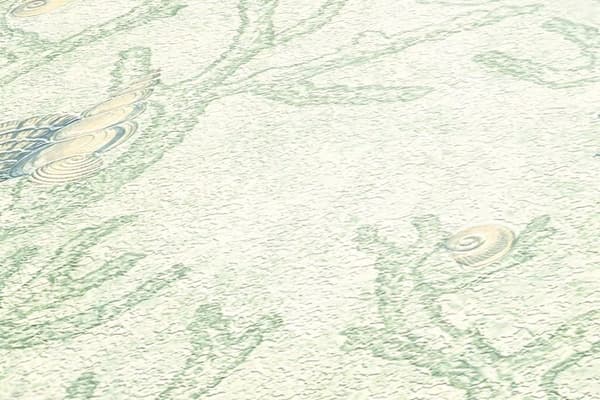 Non woven-tapet natur Profhome 344962-GU lätt texturerad glansigt mönster matt bakgrund färg grön silver 7,04 m2