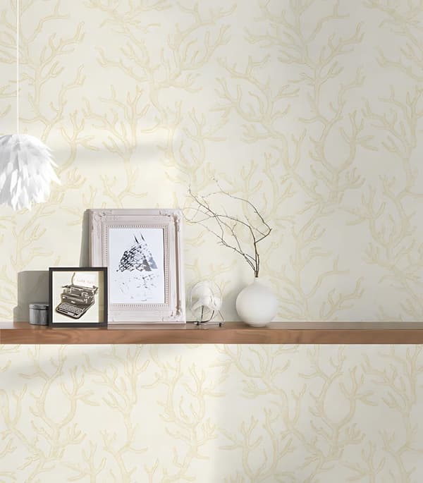 Ikke-vævet tapet natur Profhome 344971-gu lidt tekstureret blank mønster mat baggrund färg beige guld creme 7,04 m2