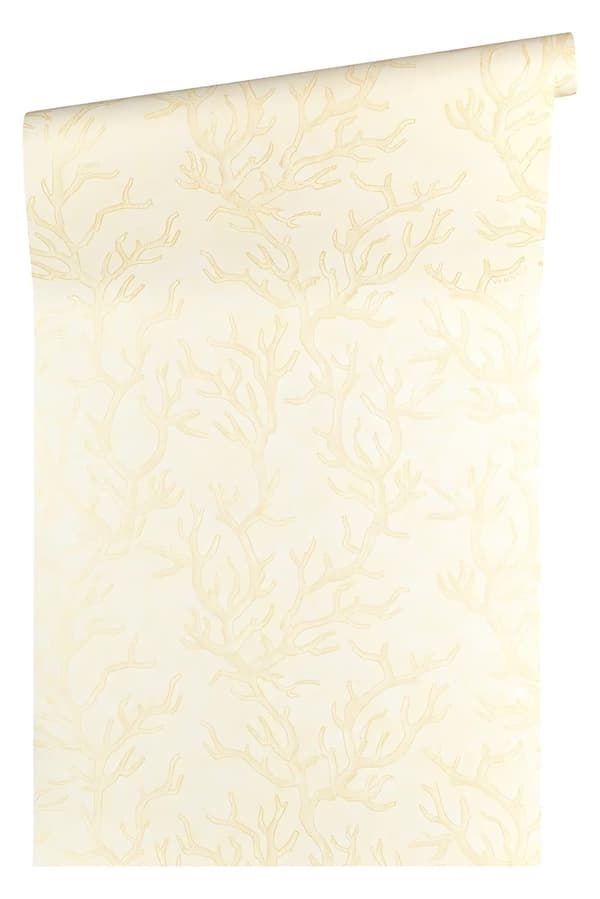 Ikke-vævet tapet natur Profhome 344971-gu lidt tekstureret blank mønster mat baggrund färg beige guld creme 7,04 m2