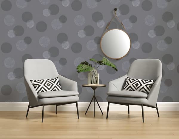 Non woven-tapet geometrisk Profhome 347713-GU lätt texturerad matt färg grå 5,33 m2