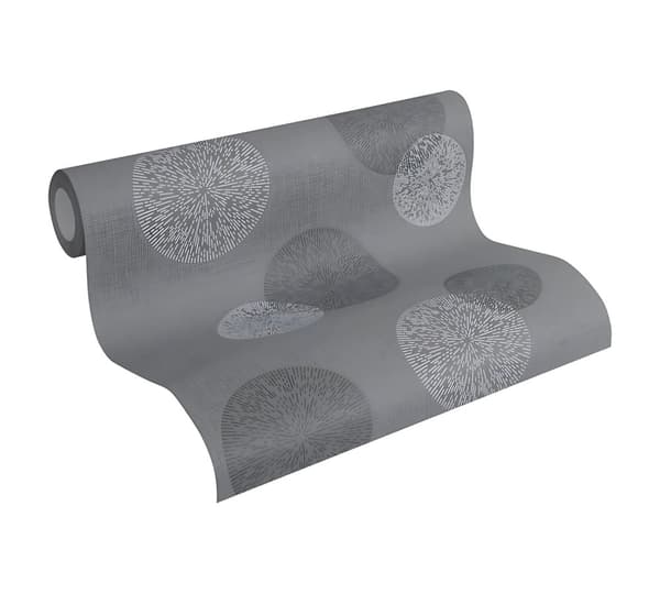 Non woven-tapet geometrisk Profhome 347713-GU lätt texturerad matt färg grå 5,33 m2
