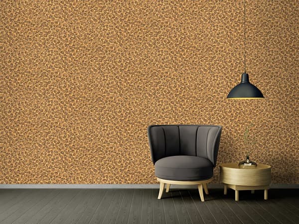 Non woven-tapet leopardfläckar Profhome 349023-GU slät matt färg brun orange brons 7,04 m2