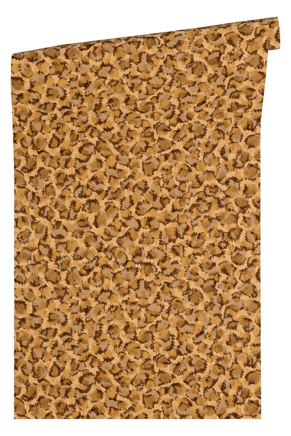Non woven-tapet leopardfläckar Profhome 349023-GU slät matt färg brun orange brons 7,04 m2