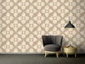 Miniatyrbild 4 av 6: Non woven-tapet ornament Profhome 349041-GU lätt texturerad glansigt mönster matt bakgrund färg beige vit grädde 7,04 m2